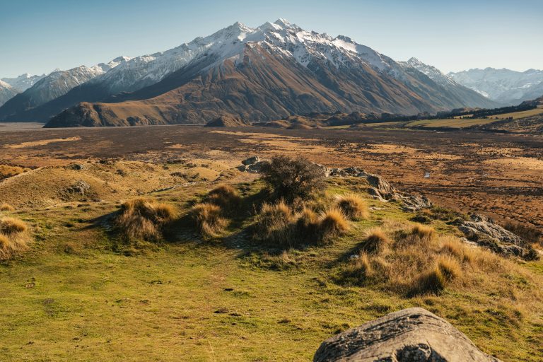 Explore the stunning Canterbury mountain landscape in Christchurch, New Zealand.